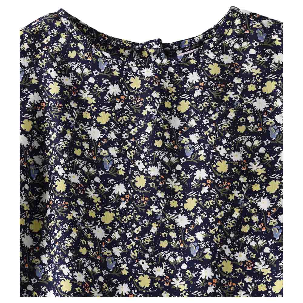 Jelliene Woven All-Over Print Full Sleeve Top with Puff Sleeves