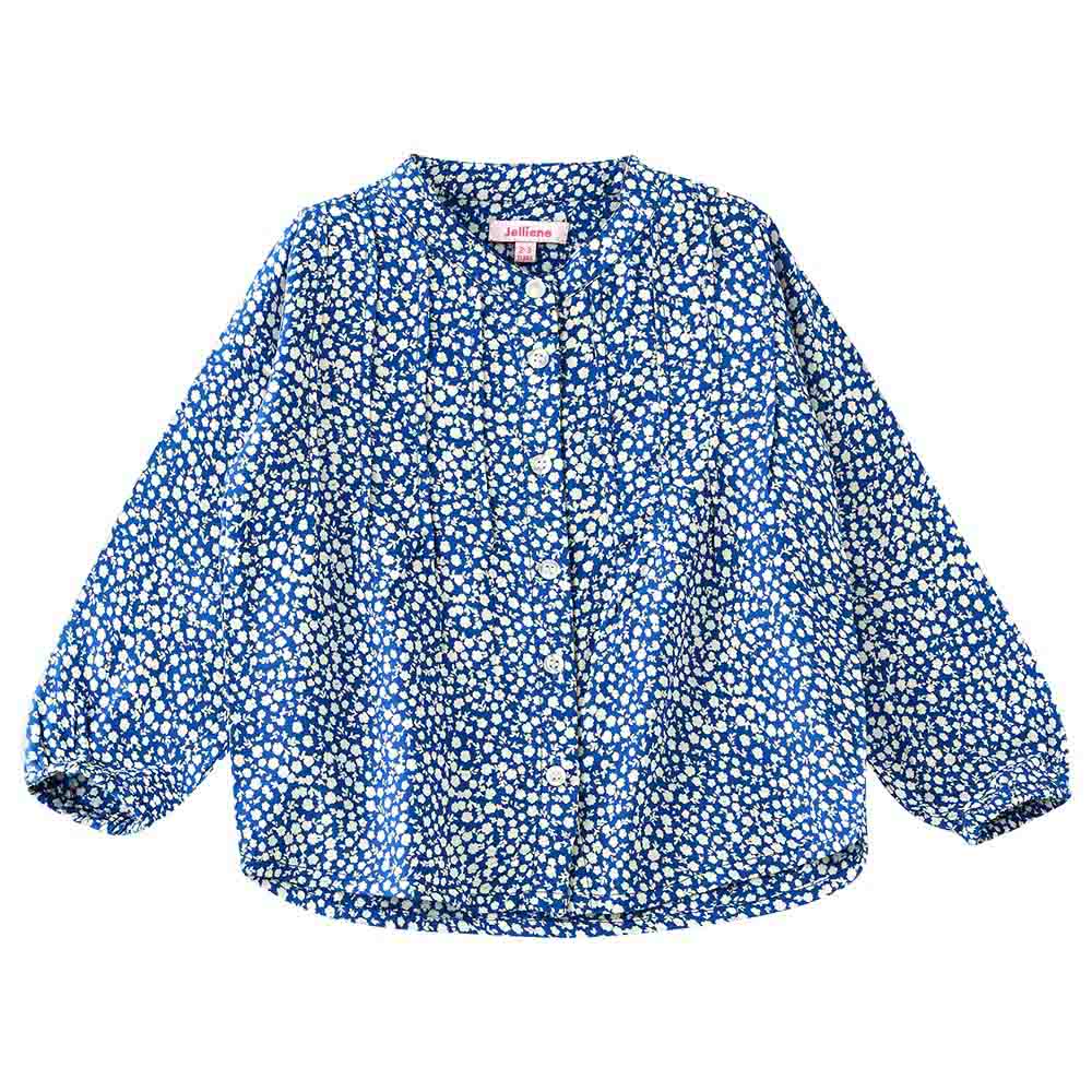 Jelliene Girls All-Over Print Woven Top - Blue