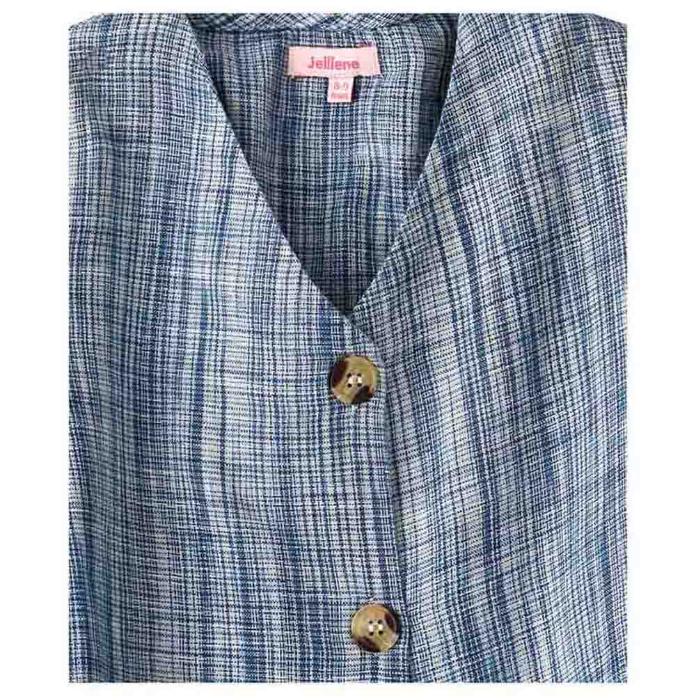 Jelliene Full Sleeve Woven Top with Front Button - Blue