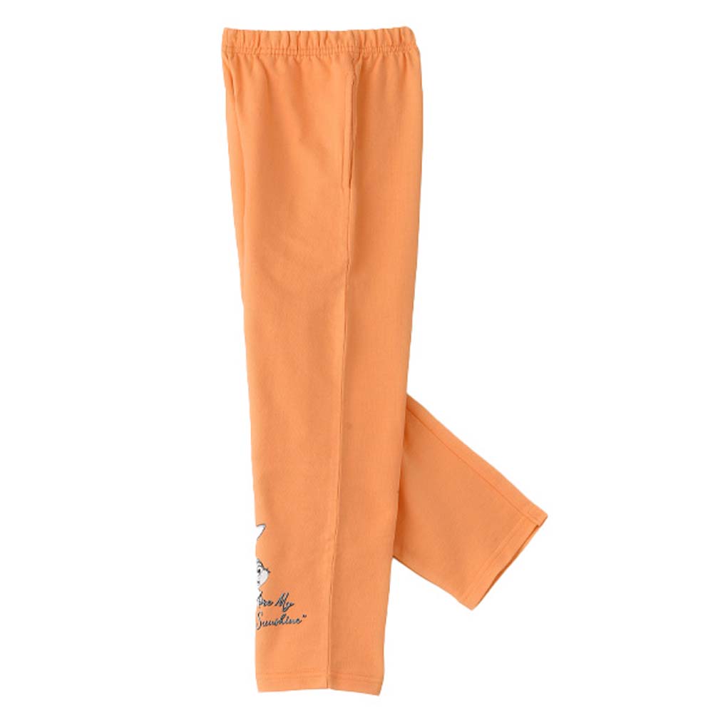 Jelliene Girls Knitted Jogger with Print - Orange