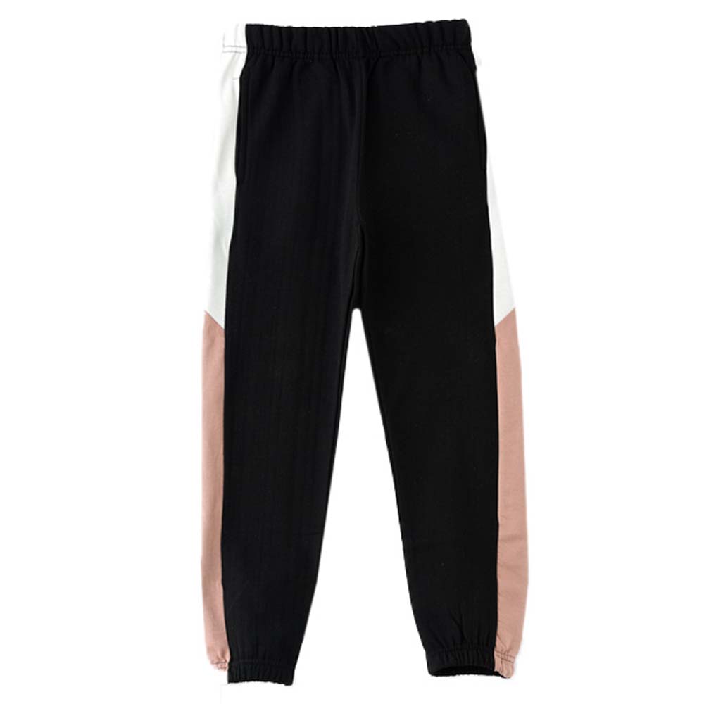 Jelliene Girls Jogger with Multi Stripes - Black
