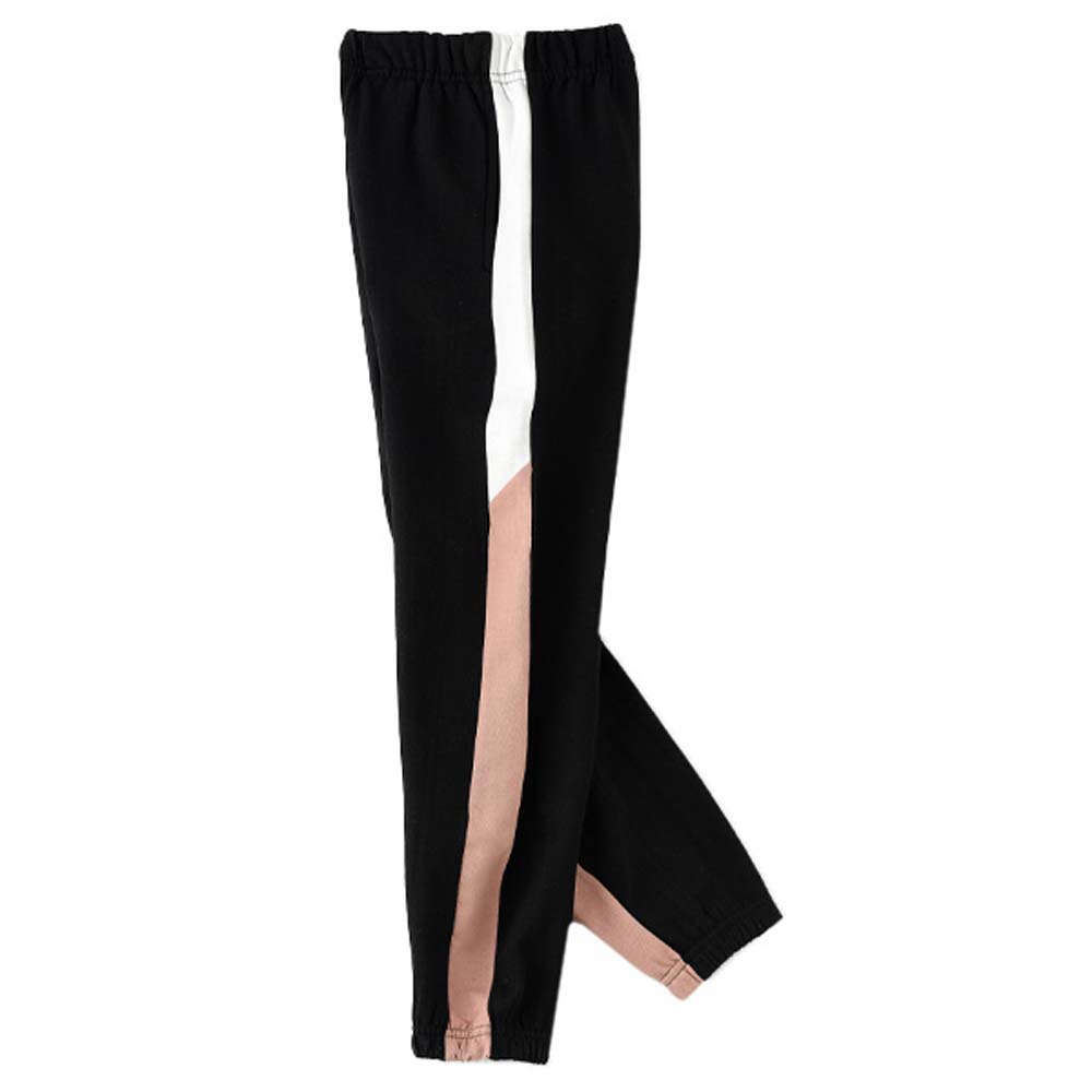 Jelliene Girls Jogger with Multi Stripes - Black