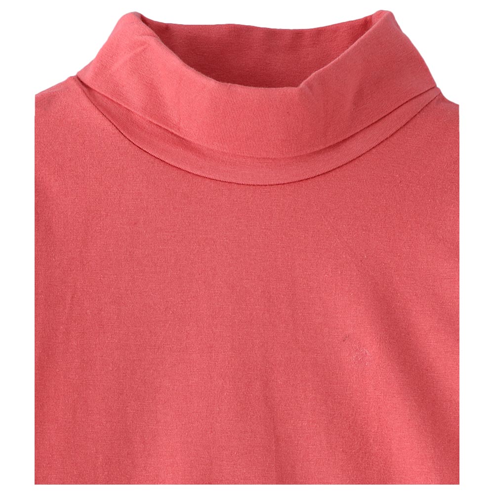 Jelliene Girls Basic Solid Turtle Neck T-Shirt - Coral