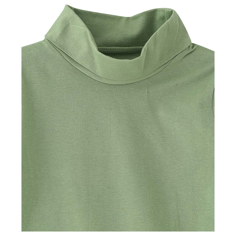 Jelliene Girls Basic Solid Turtle Neck T-Shirt Sheen - Green