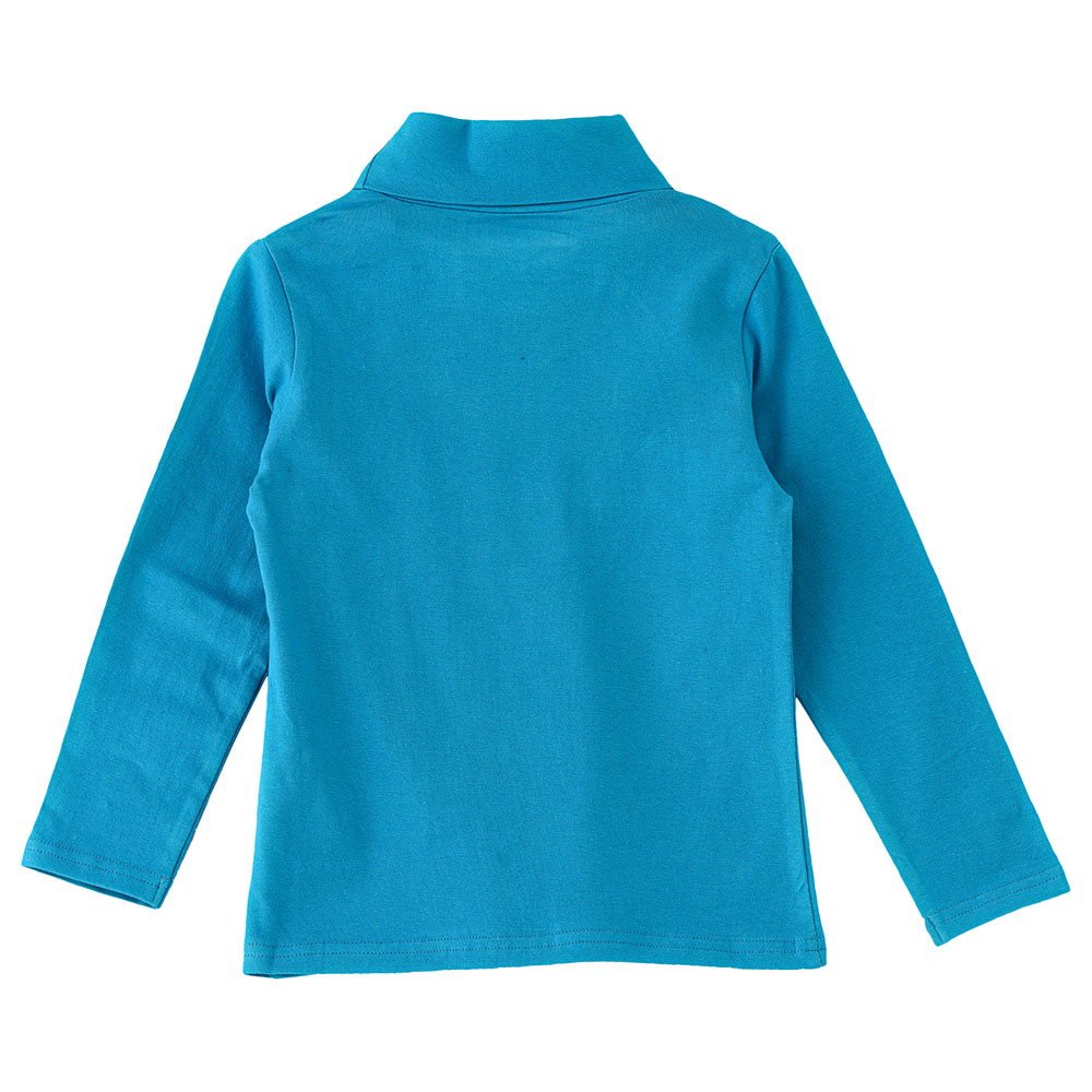 Jelliene Girls Basic Solid Turtle Neck T-Shirt Ocean - Blue
