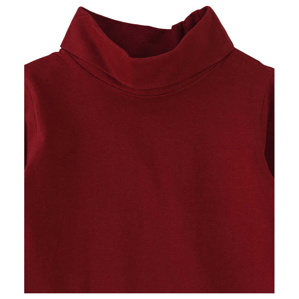 Jam Boys Basic Solid Turtle Neck T-Shirt - Red