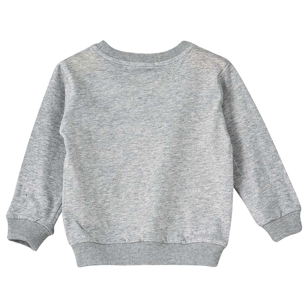 Jam Full Sleeve Round Neck All-Over Print Knit Top - Grey