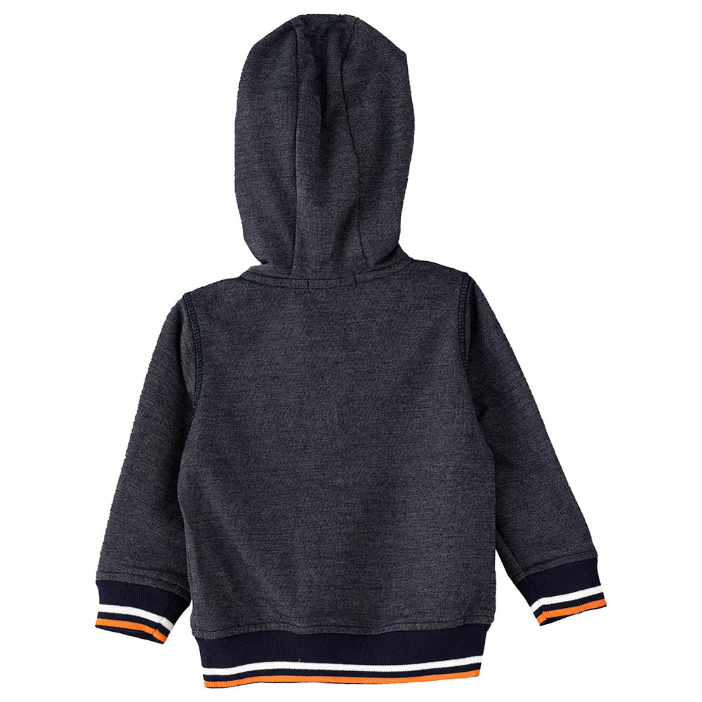 Jam Printed Knit Hooded Jacket - Blue