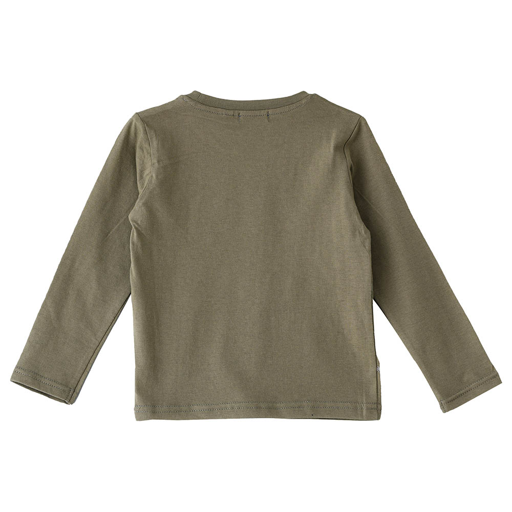 Jam Dinosaur Print Knit Top Olive - Green