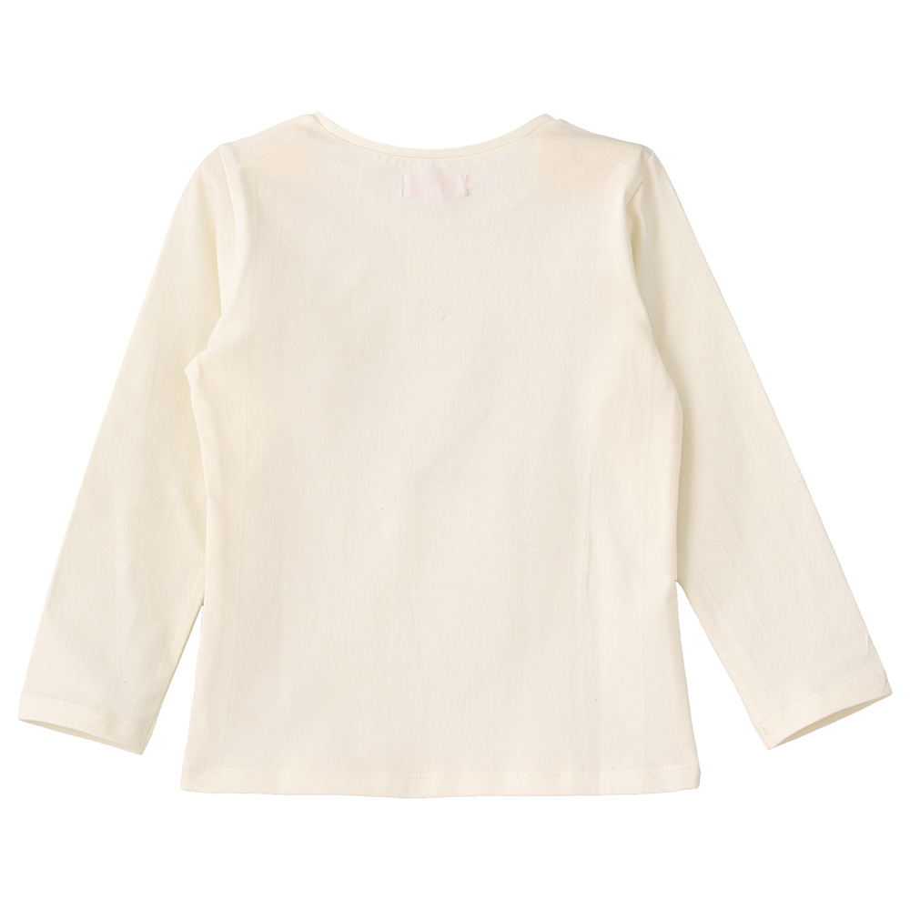 Jelliene Knit Round Neck Printed T-Shirt - Beige
