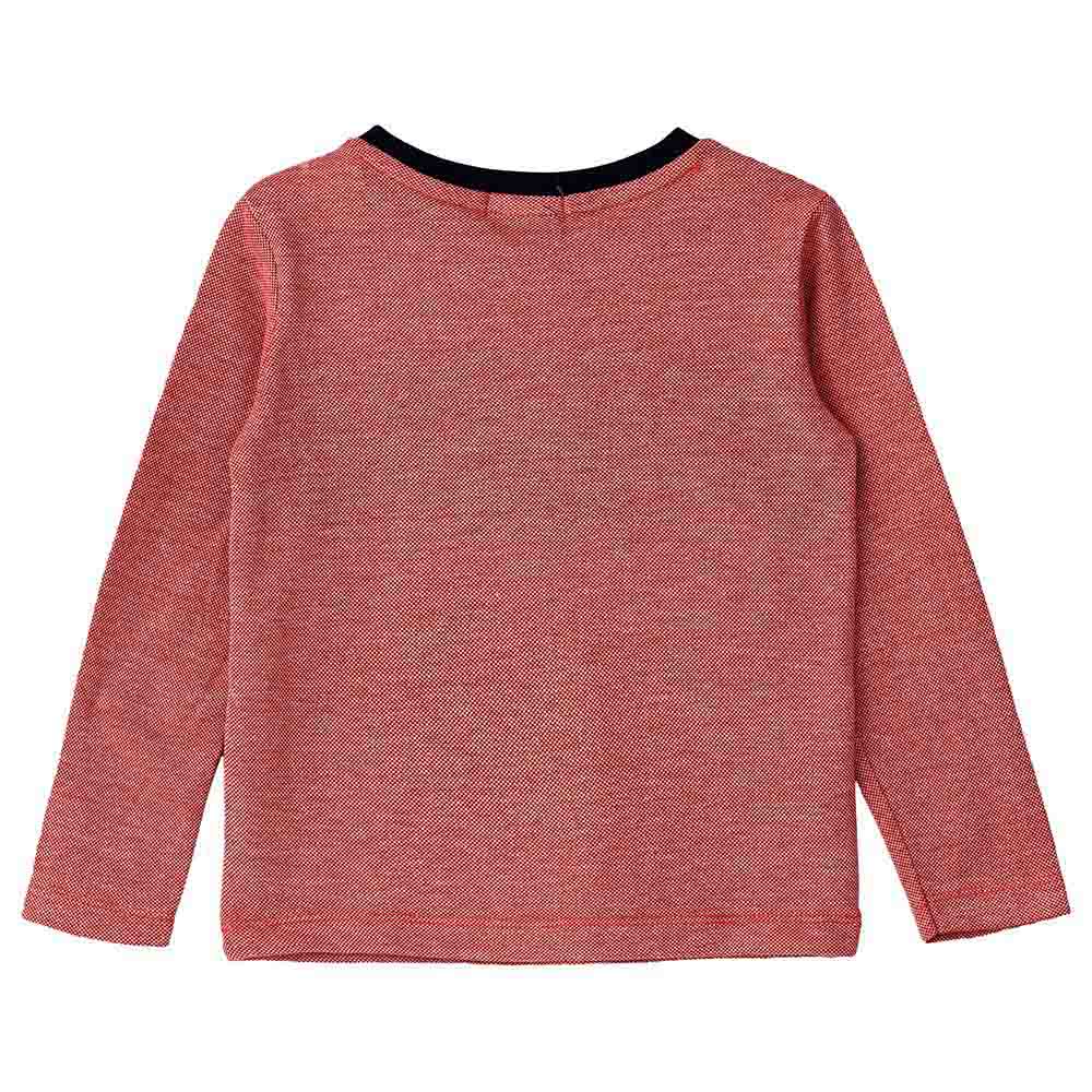 Jam Full Sleeve Round Neck Knit Top with Print - Red