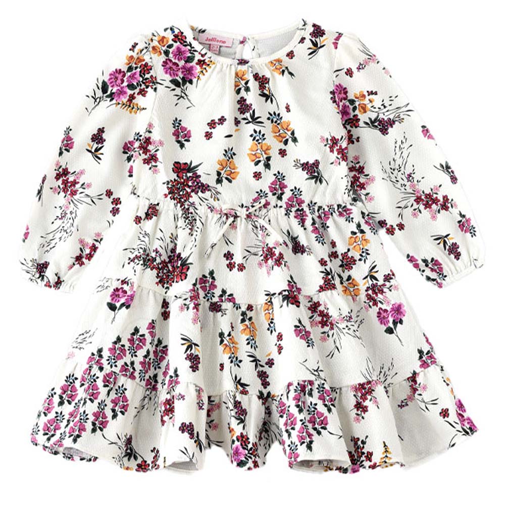 Jelliene Girls Floral Woven Top - White