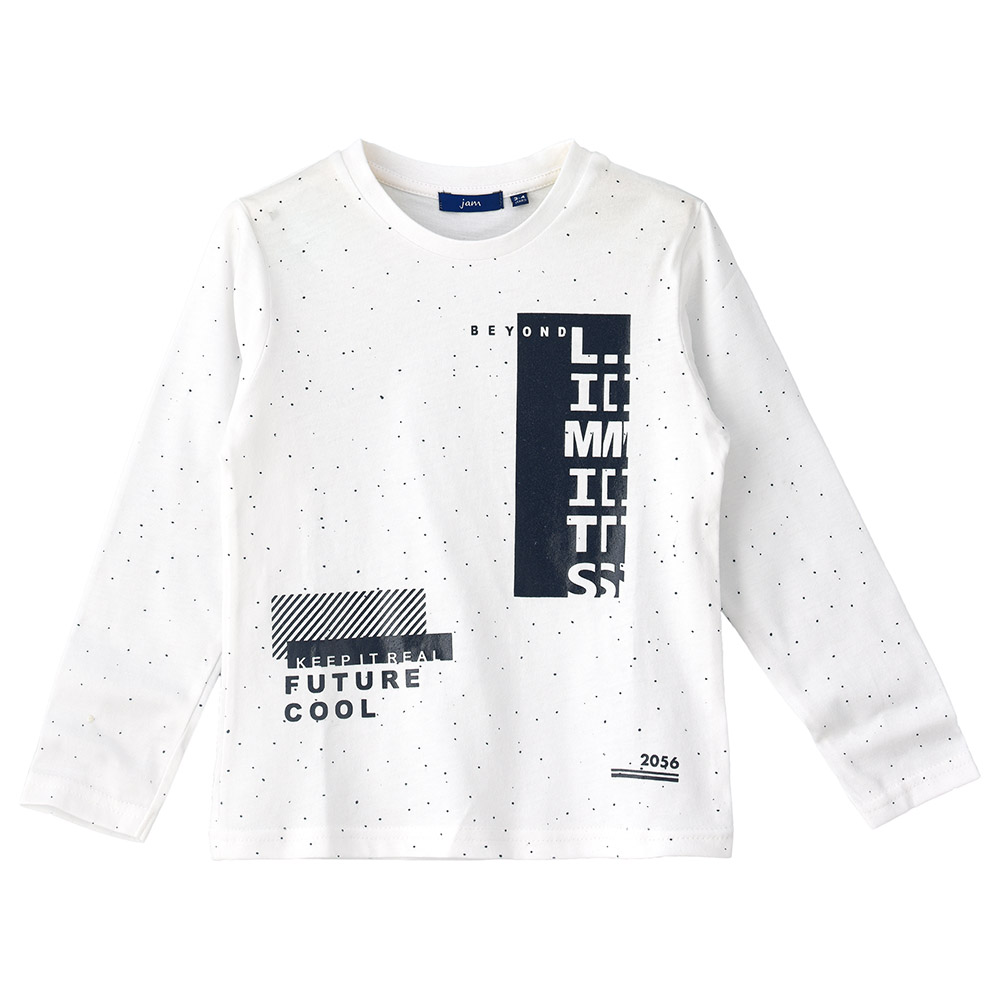 Jam Round Neck Full Sleeves Printed T-Shirt - Ivory