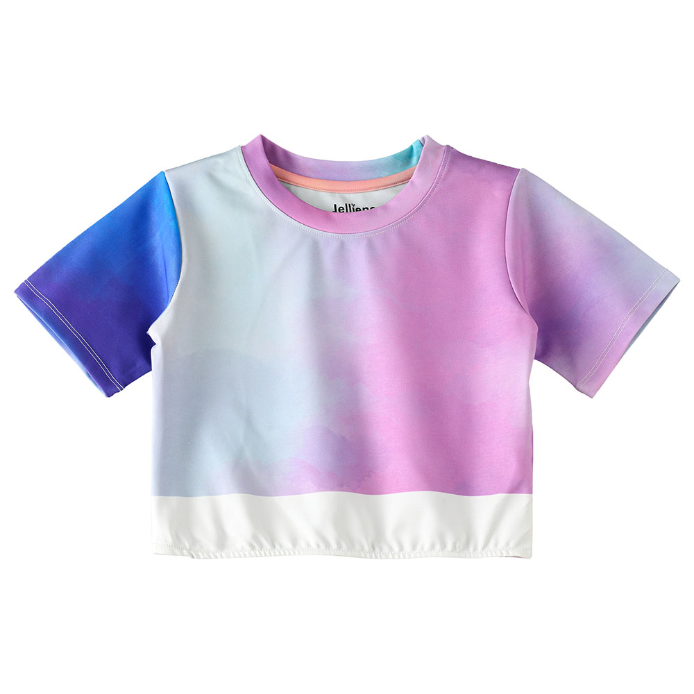 Jelliene Girls' Bleached Knitted Round Neck Crop Top