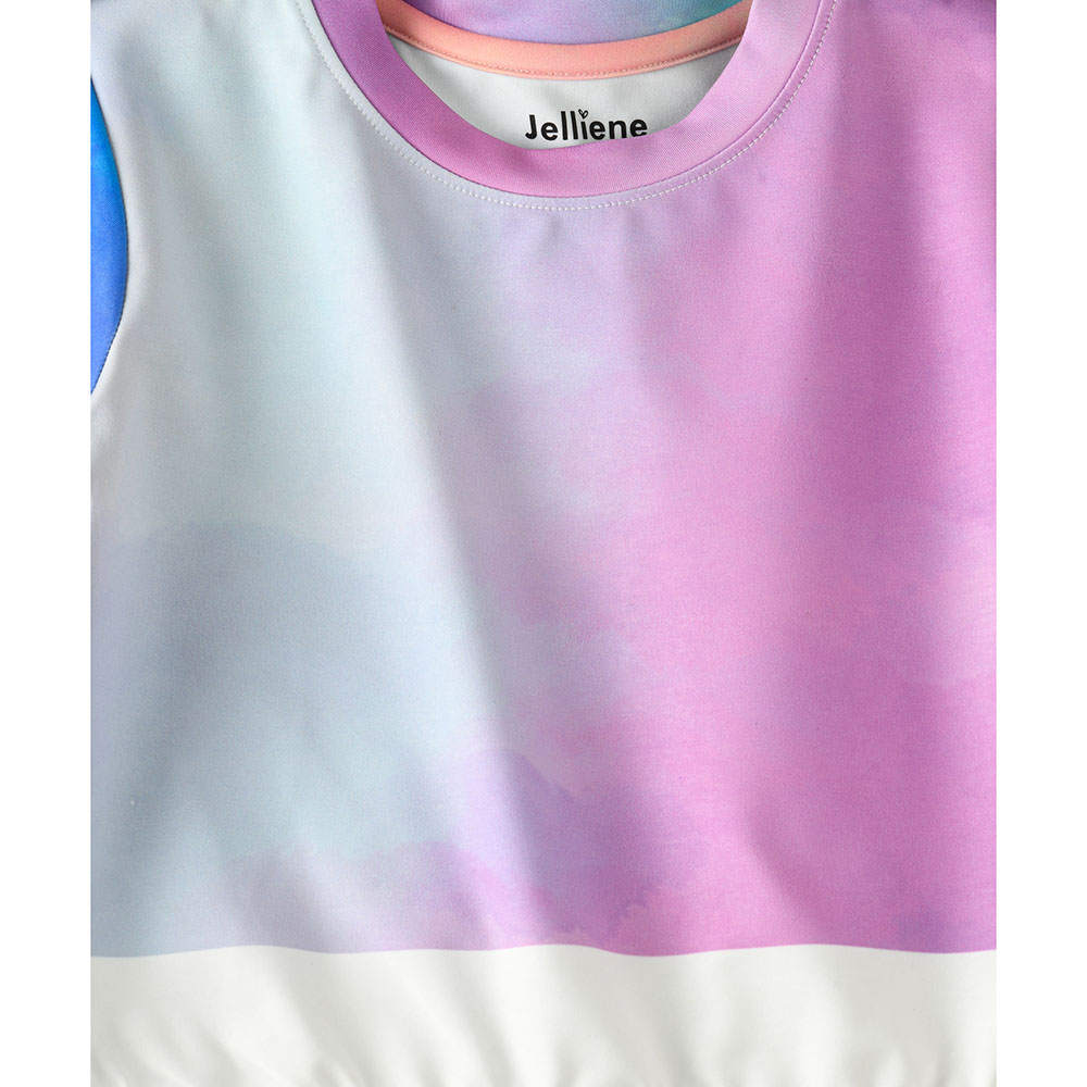 Jelliene Girls' Bleached Knitted Round Neck Crop Top