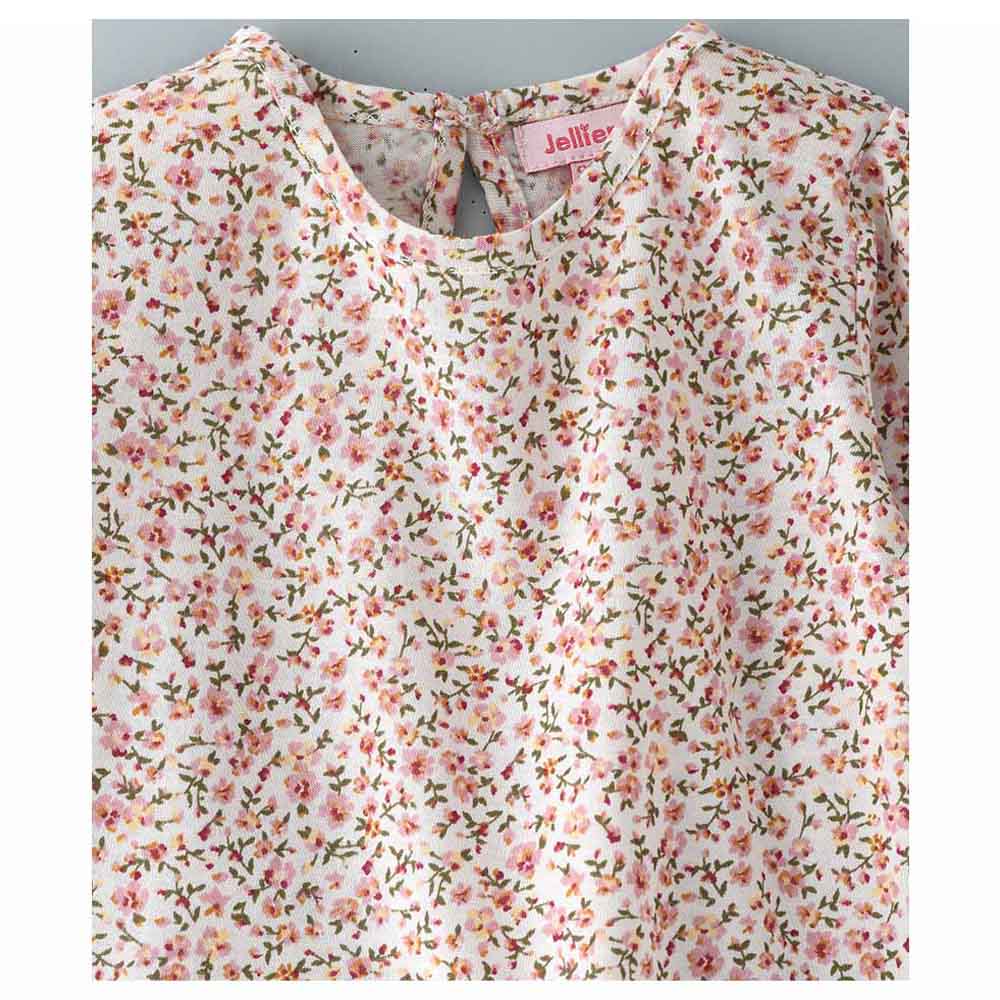 Jelliene Floral Knit All-Over Print Top - White