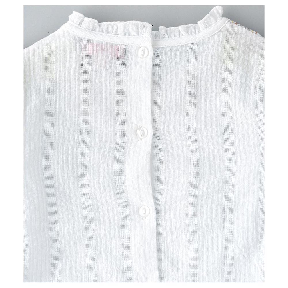 Jelliene Embroidered Woven Top - White