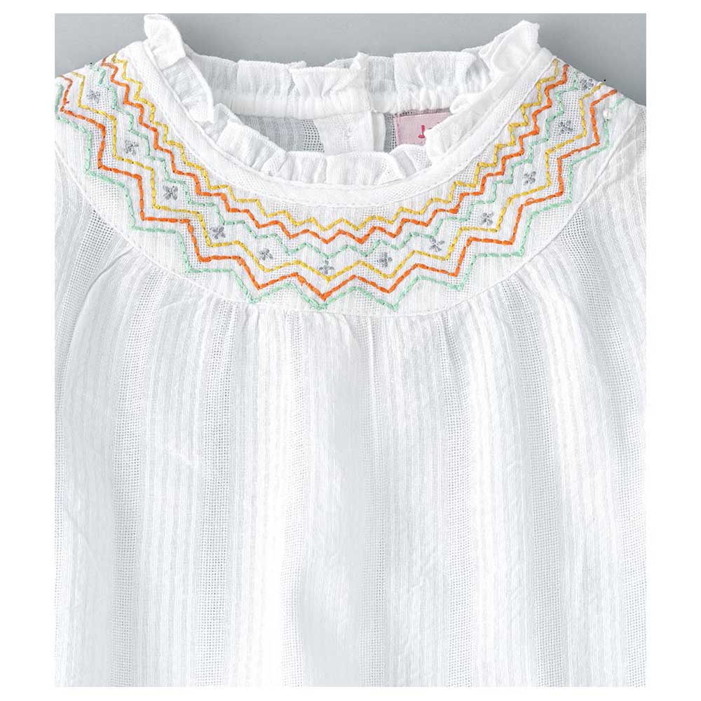 Jelliene Embroidered Woven Top - White