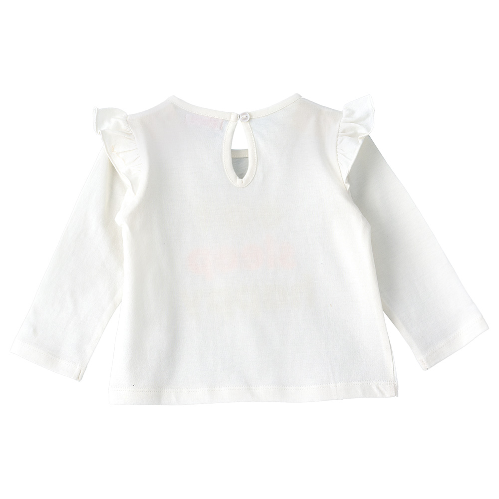 Jelliene Round Neck Full Sleeve Knit T-Shirt - Off White