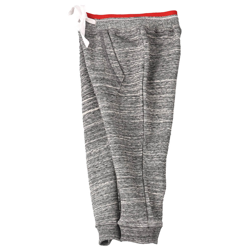 Jam Knit Joggers with Rib at Waist Melange - Grey