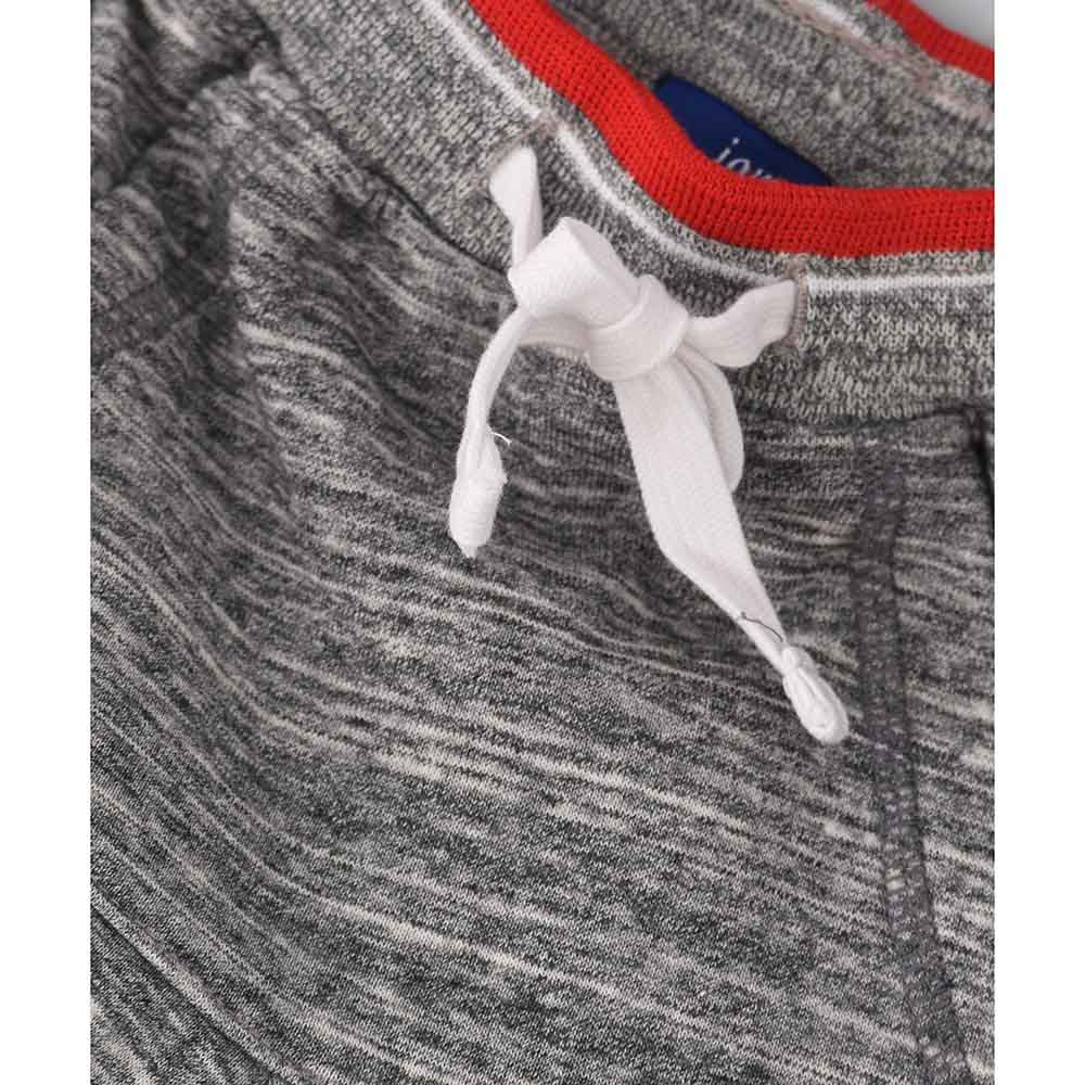 Jam Knit Joggers with Rib at Waist Melange - Grey