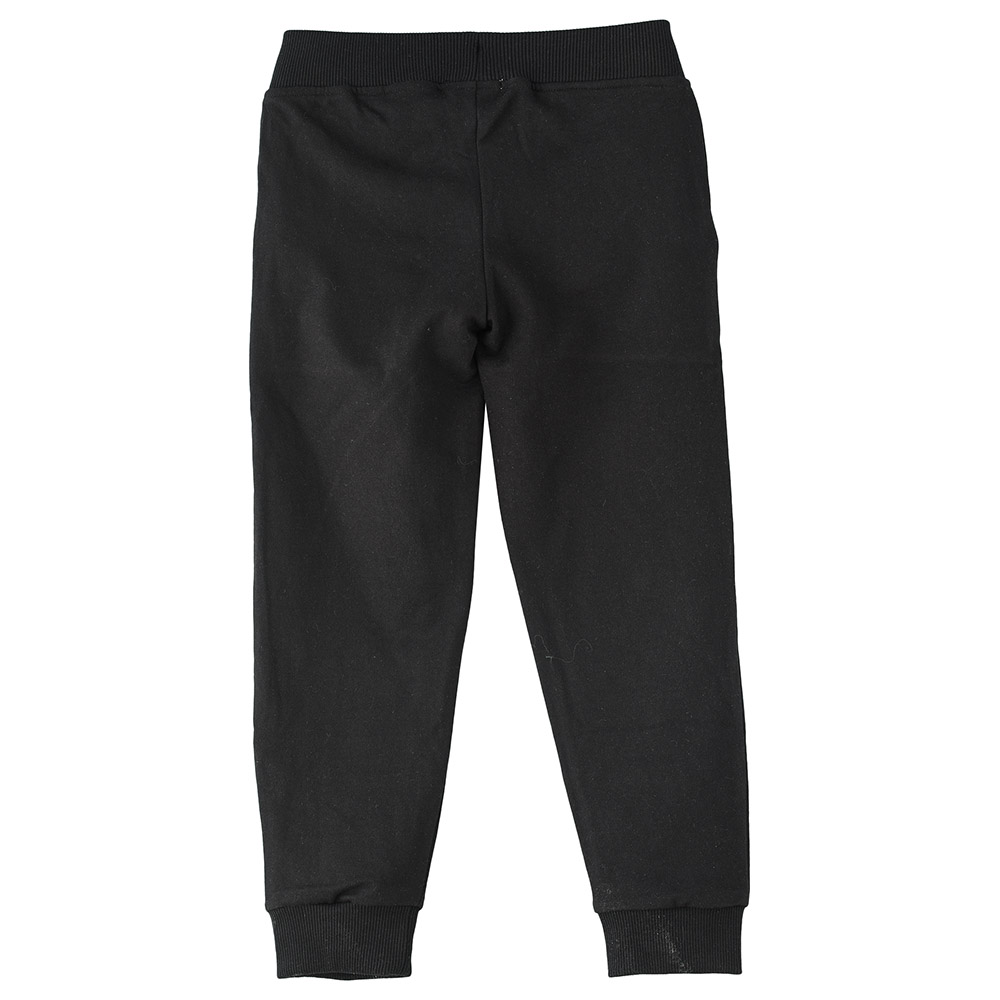 Jelliene Knit Joggers with Print at Pocket - Black
