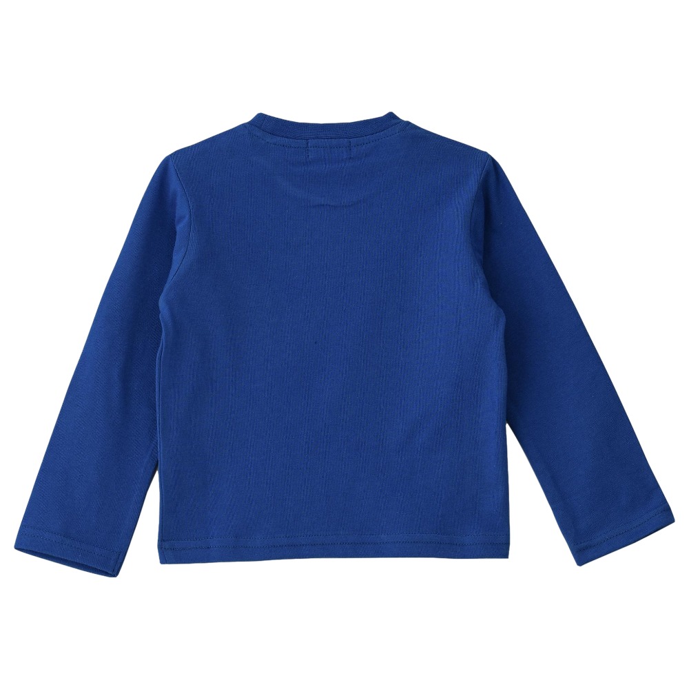 Jam Knit T-Shirt with Sequins Embroidery - Blue