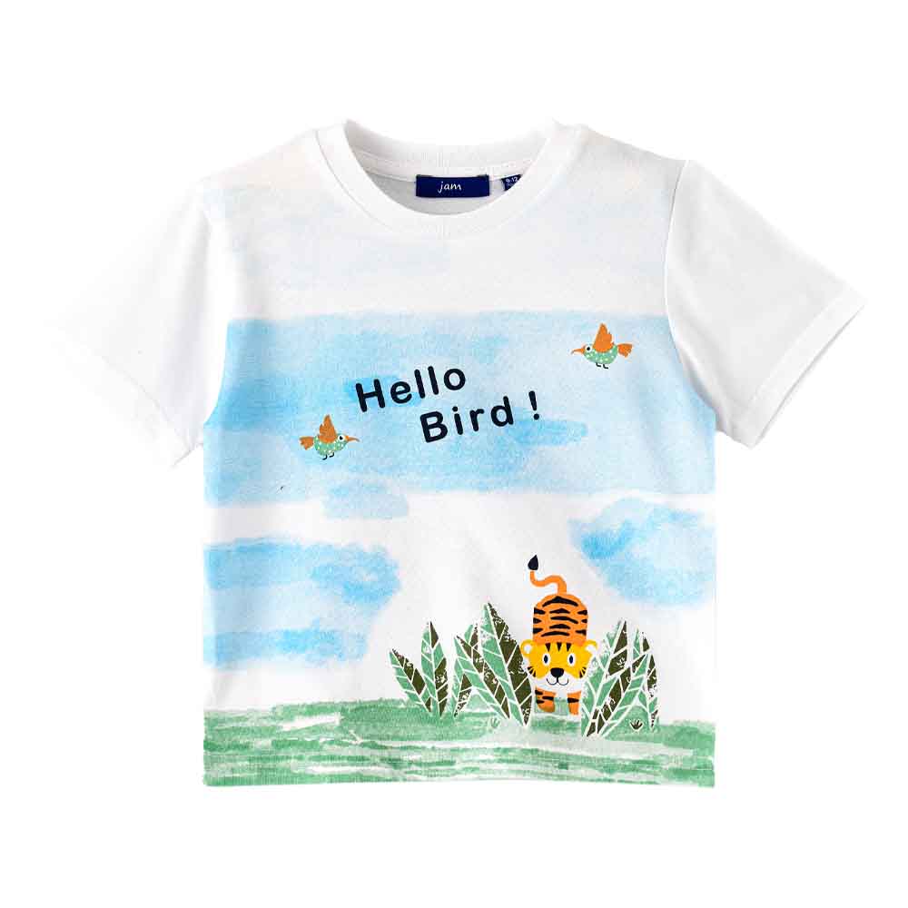 Jam Round Neck Short Sleeves Knit T-Shirt - White