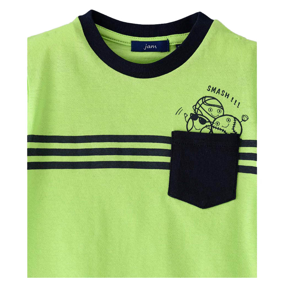 Jam Round Neck Short Sleeves Knit T-Shirt - Green