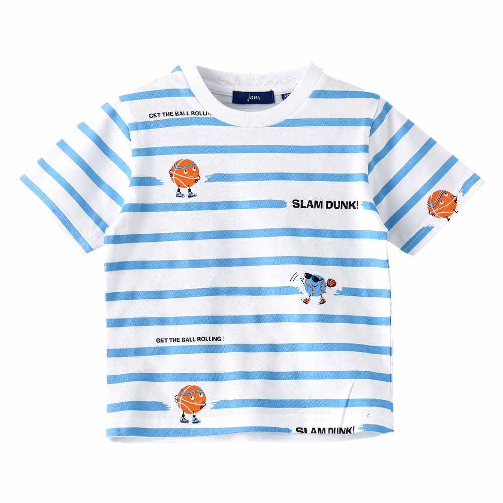 Jam Boys' Striped Round Neck Short Sleeve T-Shirt