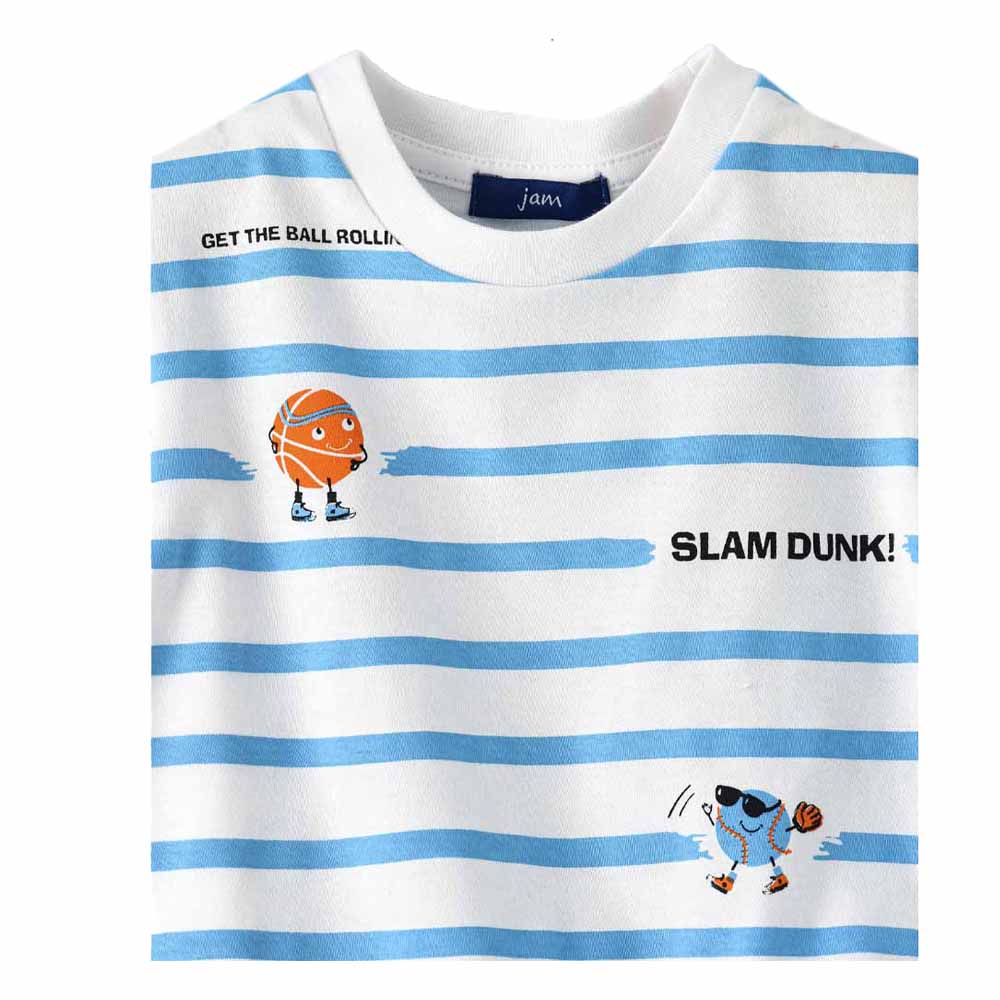 Jam Boys' Striped Round Neck Short Sleeve T-Shirt