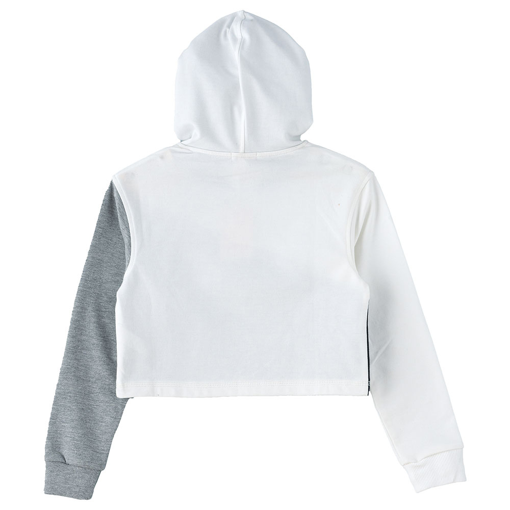 Jelliene Sweat Top with 3 Panels at Front - White
