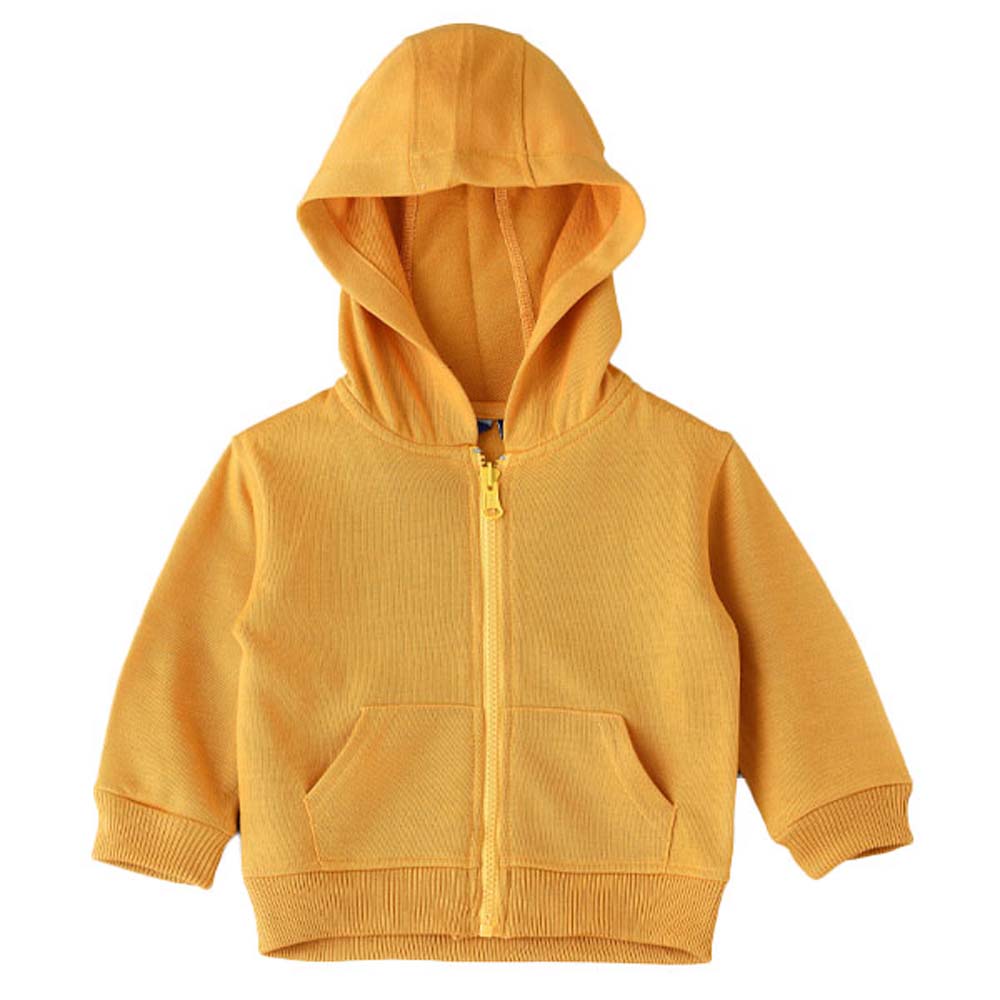 Jam Boys Solid Jacket with Hoodie - Yellow