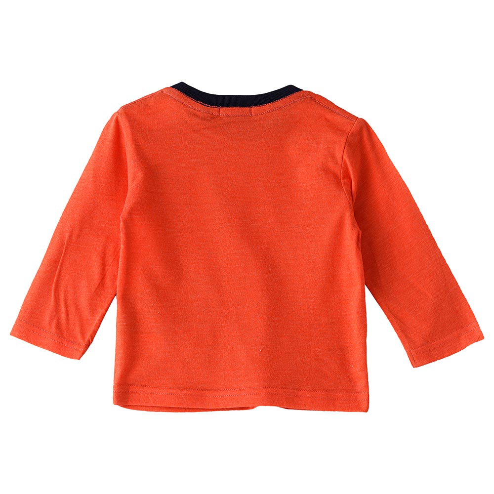 Jam Knit Top with Giraffe Print - Orange