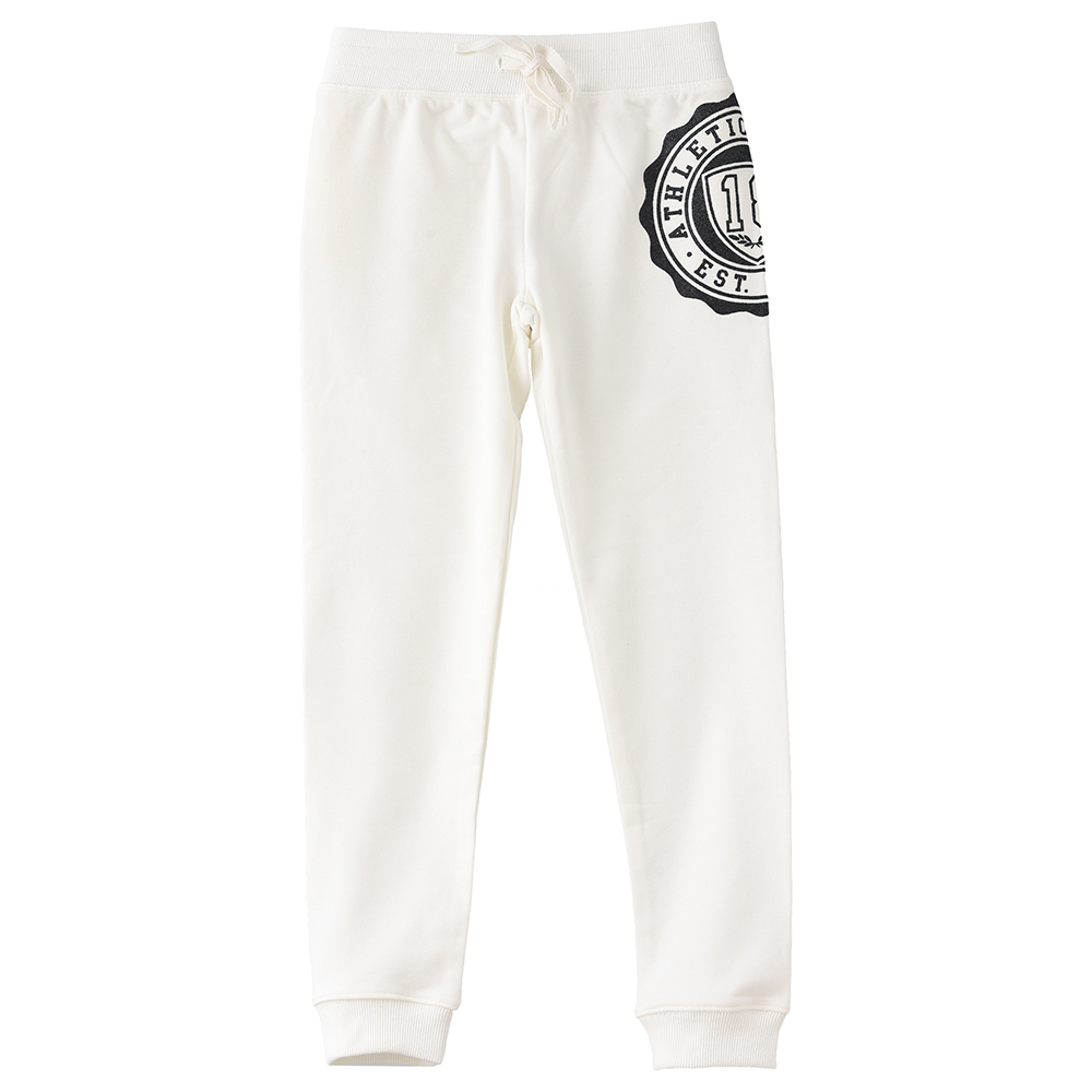Jelliene Knit Jogger with Print at Front - White