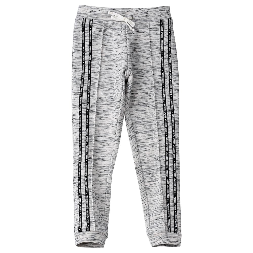 Jelliene Text Printed Knit Jogger Light Melange - Grey