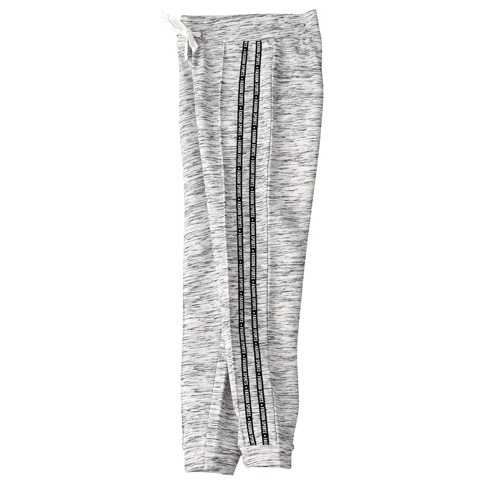Jelliene Text Printed Knit Jogger Light Melange - Grey