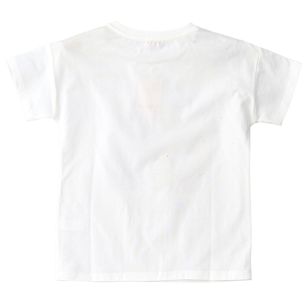 Jelliene Printed Round Neck Short Sleeve Knit T-Shirt - Ivory