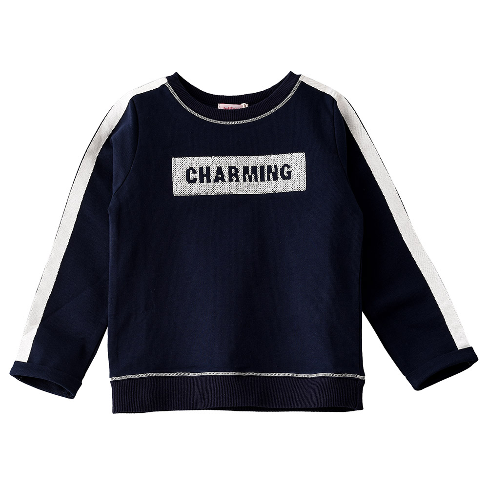 Jelliene Printed Knit Sweat Top - Navy Blue