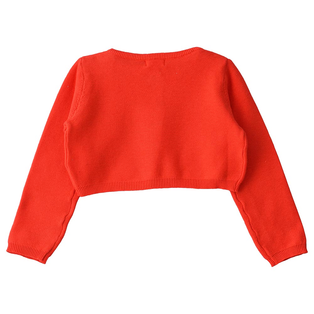Jelliene Front Buttoned Full Sleeve Cardigan - Orange