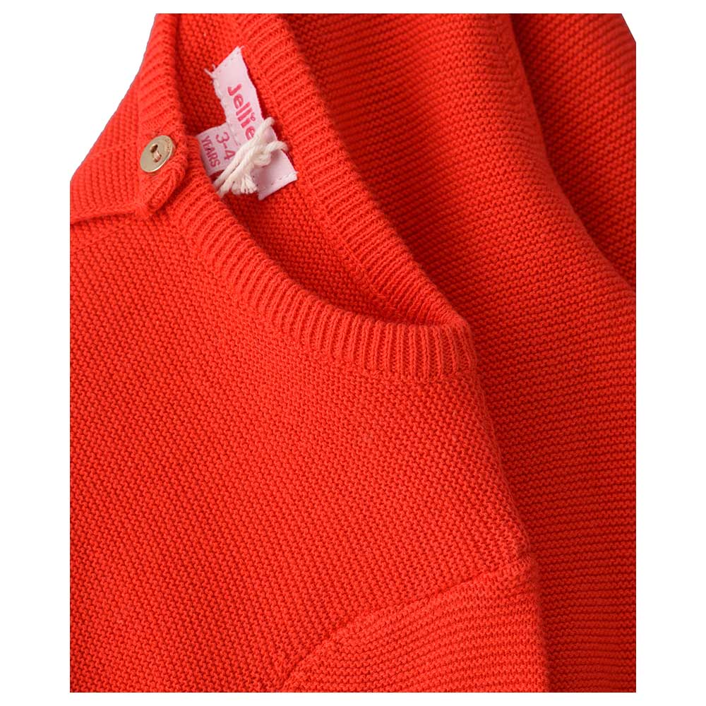 Jelliene Front Buttoned Full Sleeve Cardigan - Orange