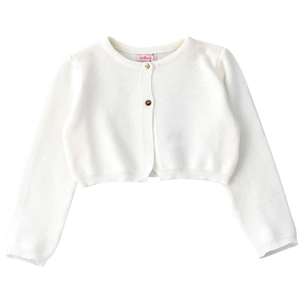 Jelliene Front Buttoned Full Sleeve Cardigan - Ivory