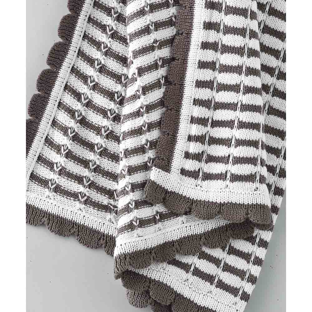 Tiny Hug - Cotton Blanket For Baby - Brown/White