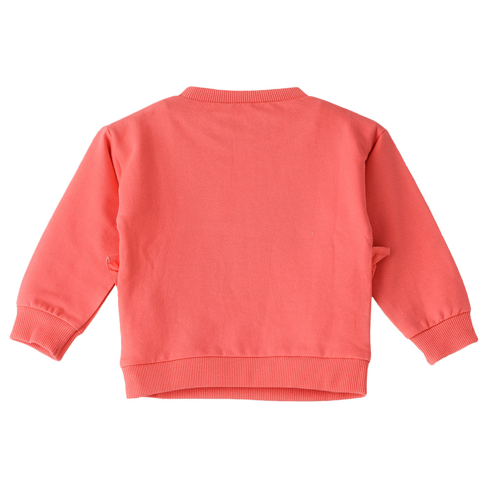 Jelliene Sweat Top with Happy Print - Coral