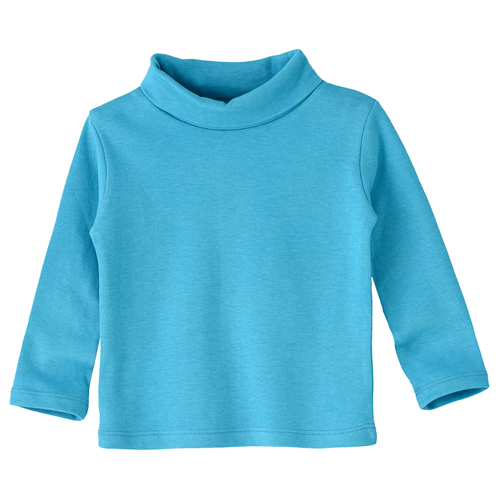 Jelliene Basic Turtle Neck Knit Top - Blue