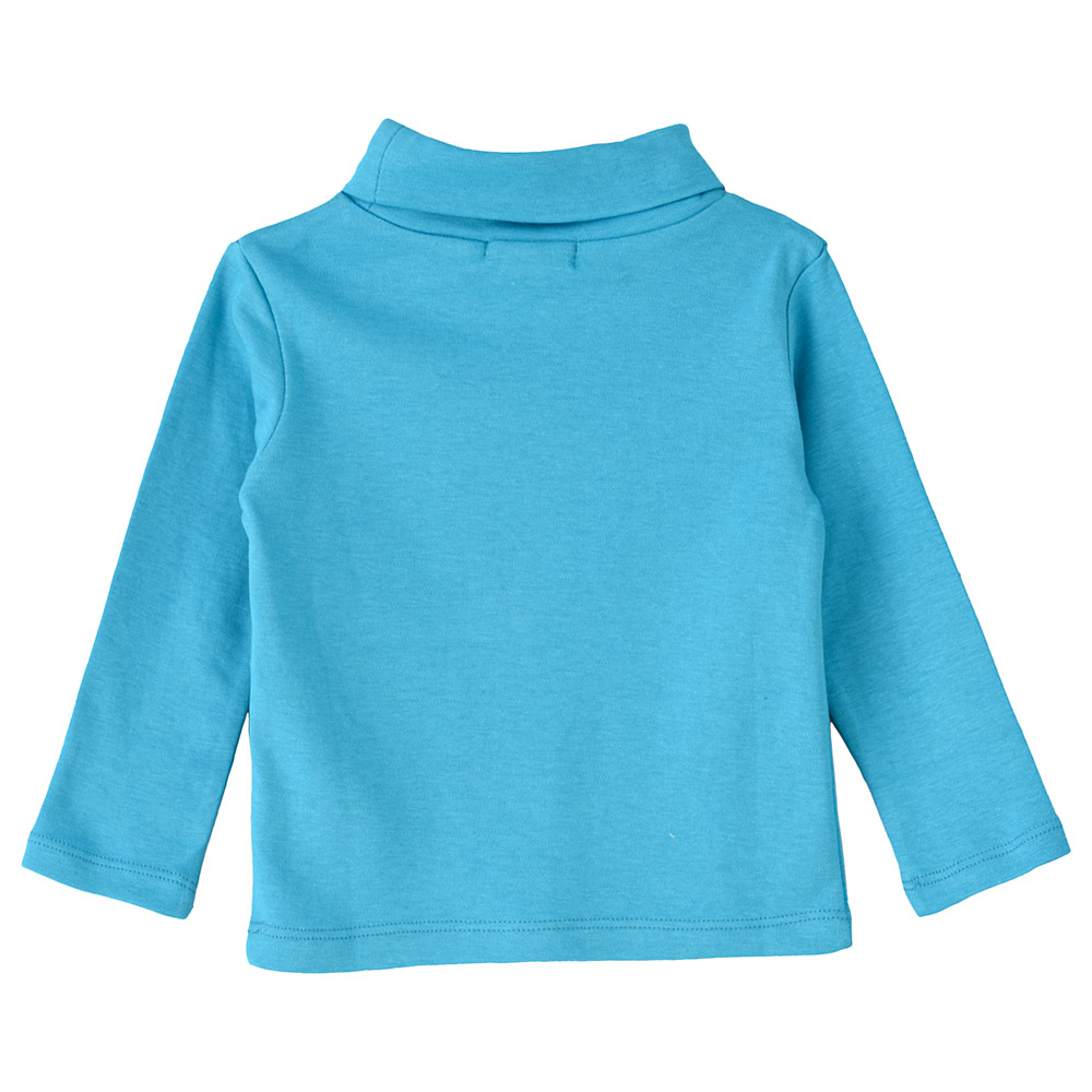 Jelliene Basic Turtle Neck Knit Top - Blue