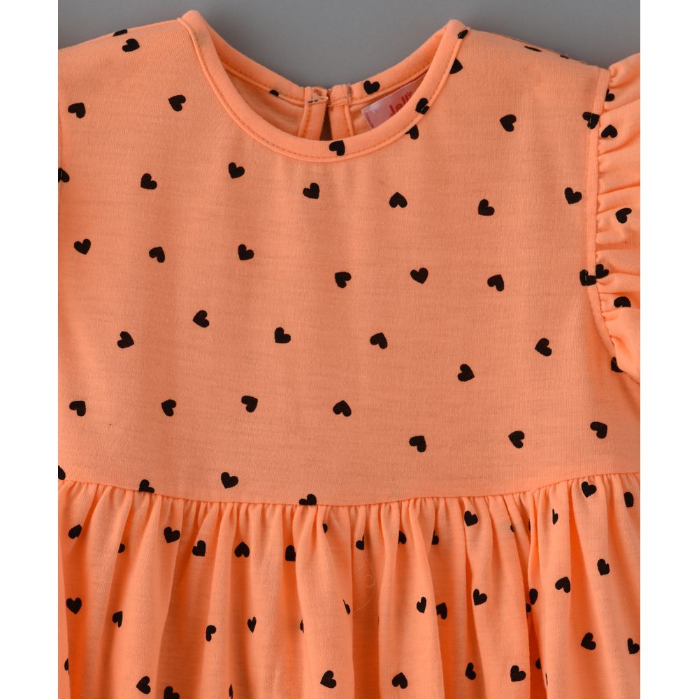 Jelliene Printed Cotton Blend Dress - Orange