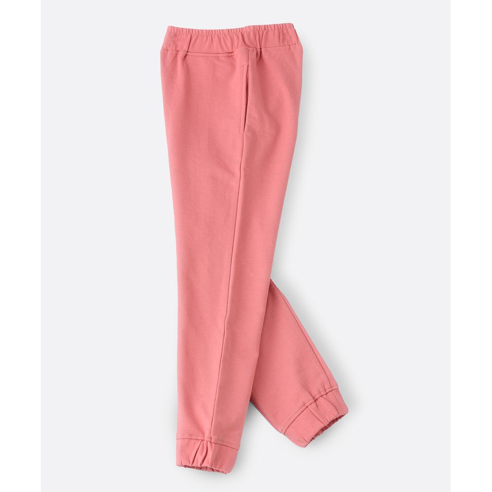Jelliene Solid Jogger with Elastic at Bottom - Peach