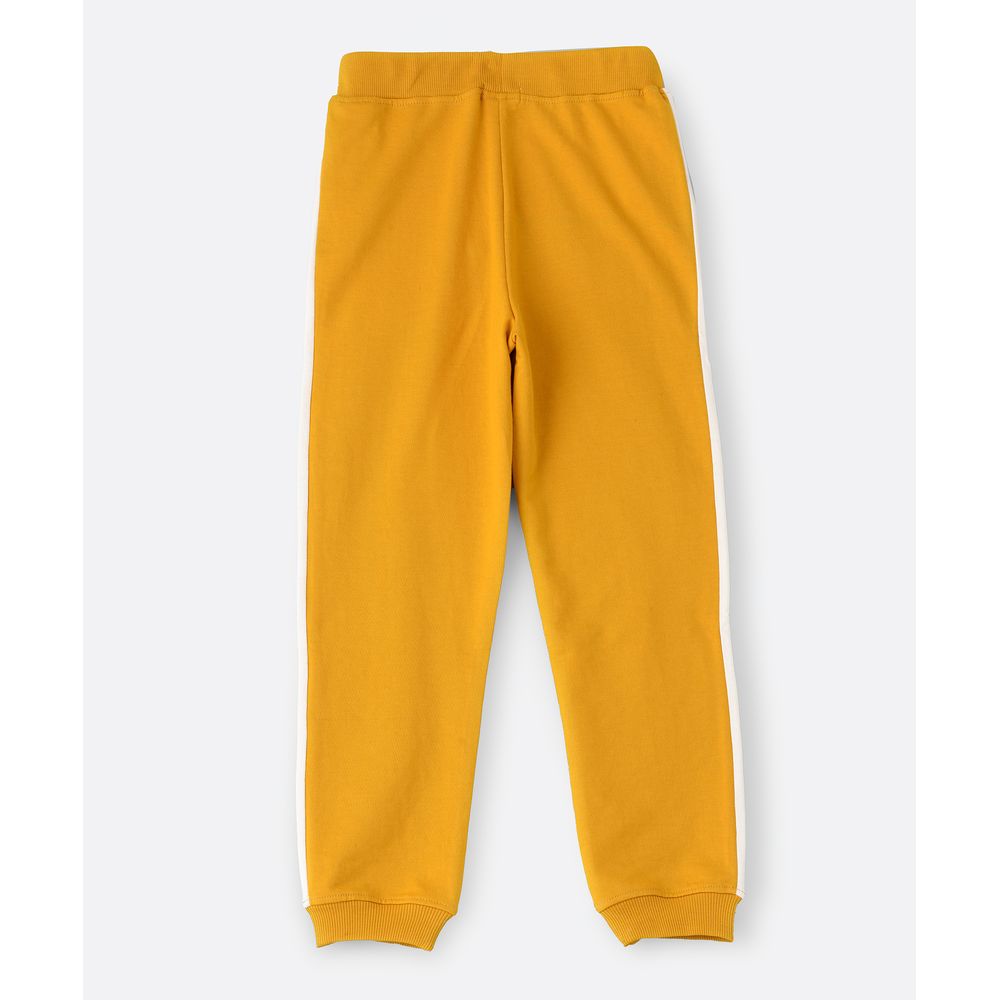 Jelliene Solid Jogger with Elastic at Bottom - Yellow