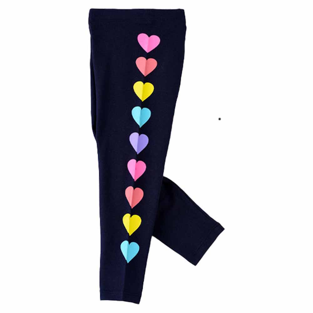 Jelliene Girls Legging with Side Seam Design - Navy